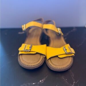 Hanna Andersson Yellow Buckle Strap Sandals